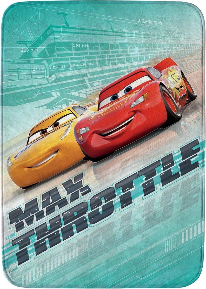Achoka Vloerkleed Cars Max Throttle 70 X 95 Cm Groen