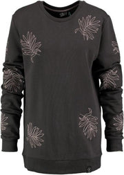 Kultivate langere donkergrijze sweater met borduringen- Maat XXL