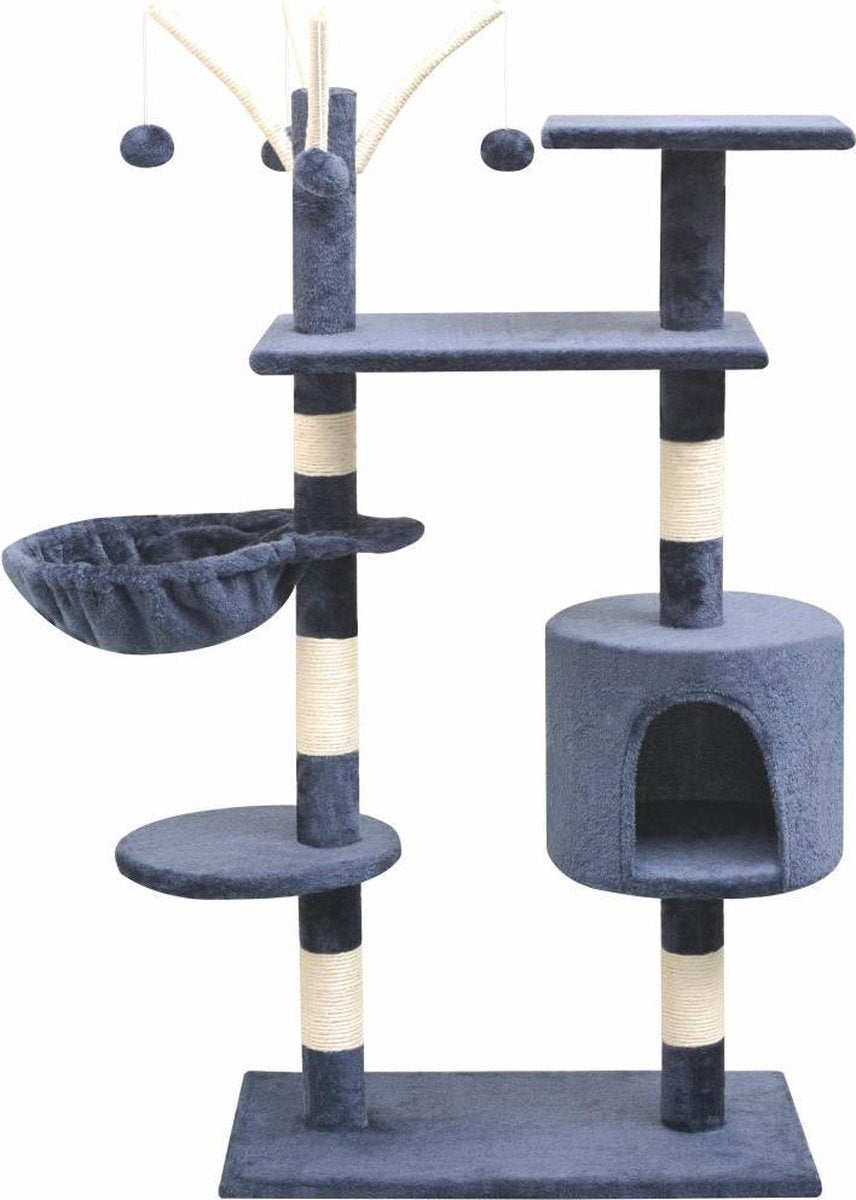 VidaXL Kattenkrabpaal Met Sisal Krabpalen - Donkerblauw - 125 cm