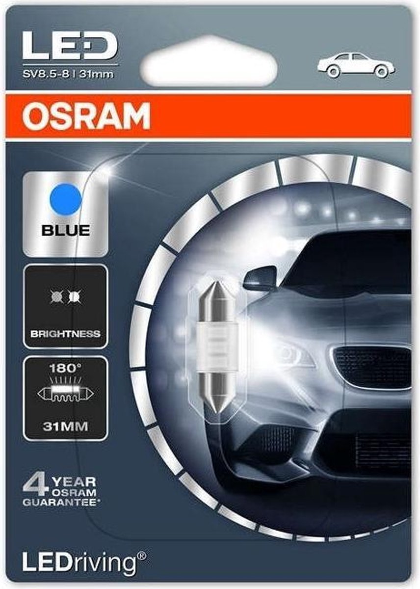 C5W 12V 05W SV858 31mm 180 LEDriving Cool White 6800K 1st. OSRAM