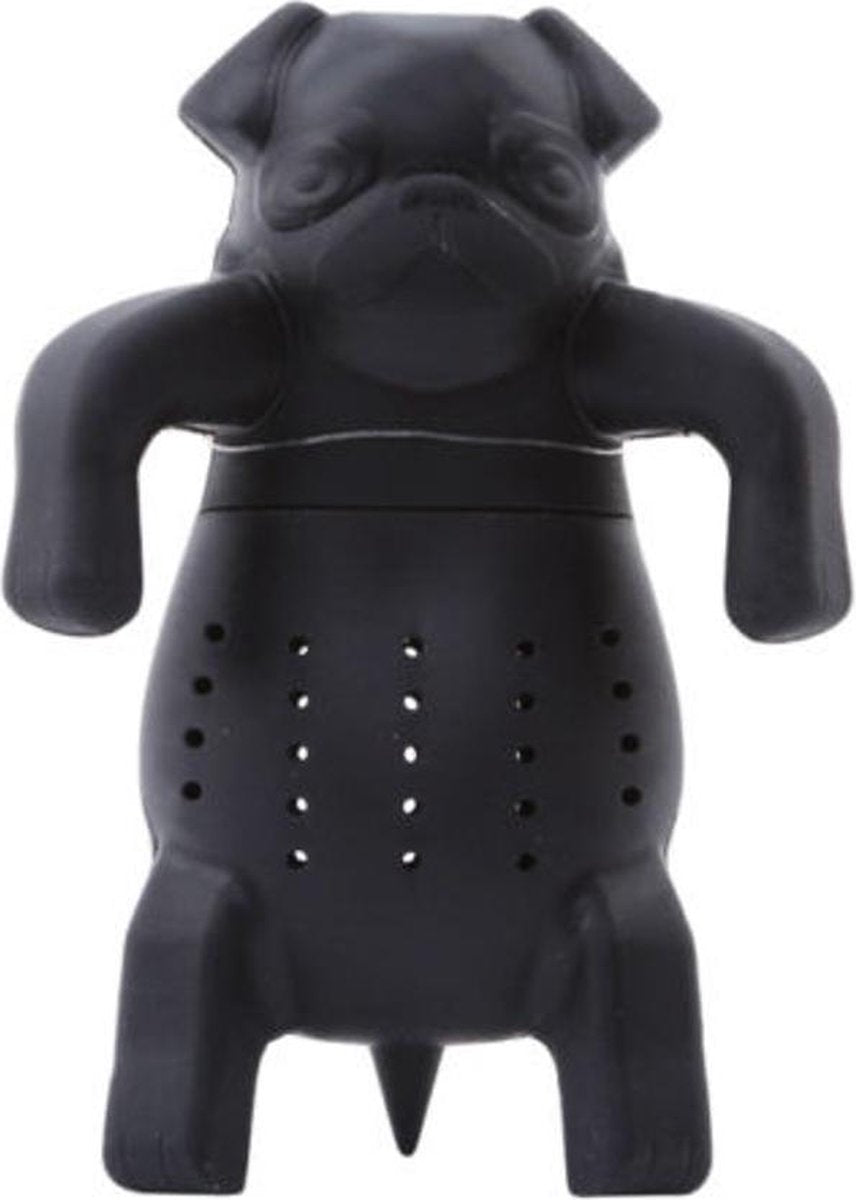 Thee-ei hond voor losse thee - theezeef / theefilter - kleur zwart