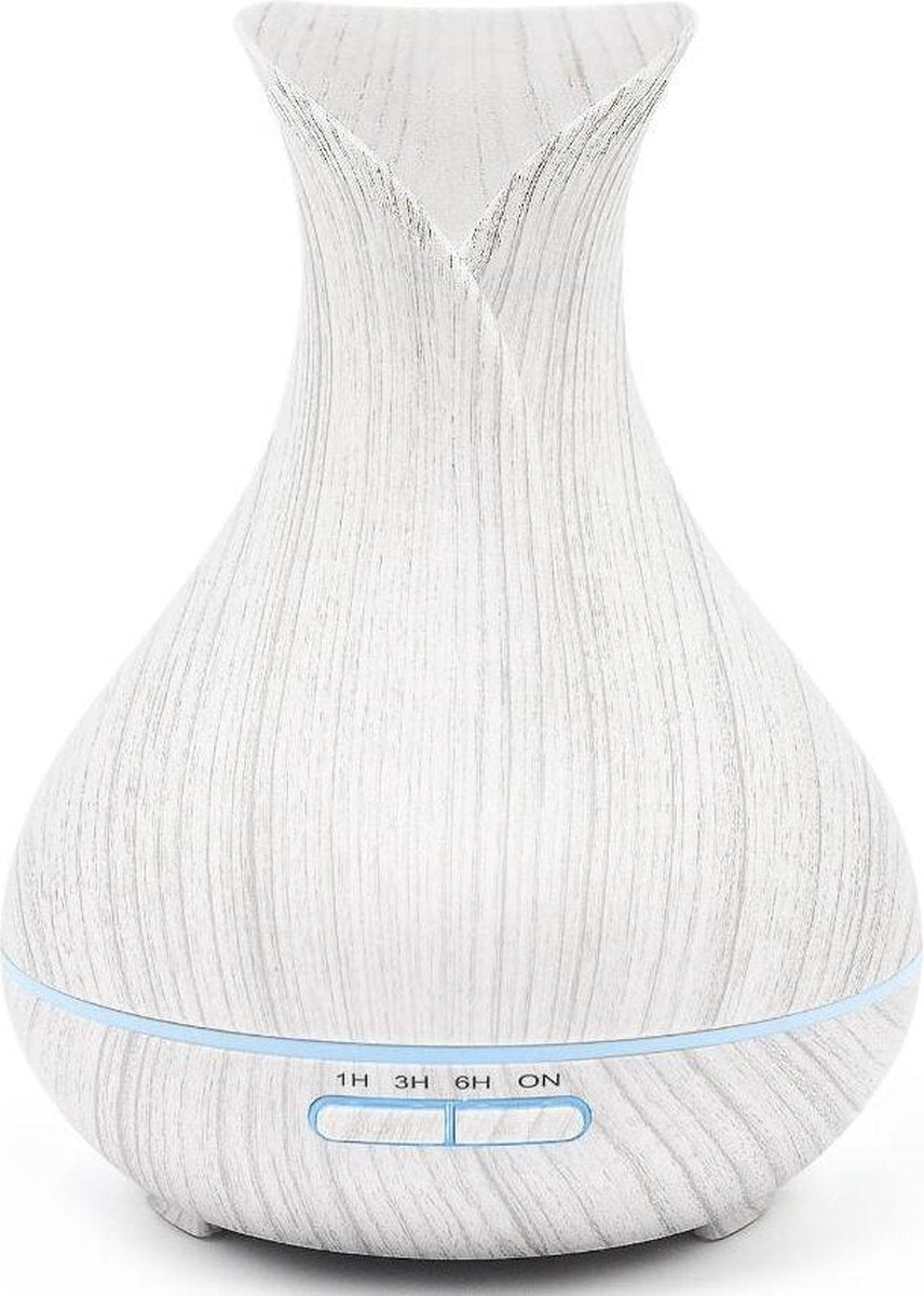 Itagala Geurverspreiders | Aroma diffuser Vaas | Aromatherapie | Ultrasone etherische olie verdamper en vernevelaar | 550ml | Luchtverfrisser en luchtbevochtiger met verlichting | Met afstandsbediening |White