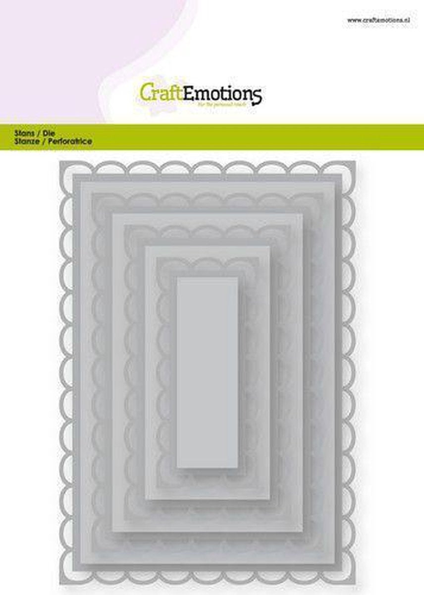CraftEmotions Big Nesting Die - rechthoeken scalop XL open Card 150x160 6