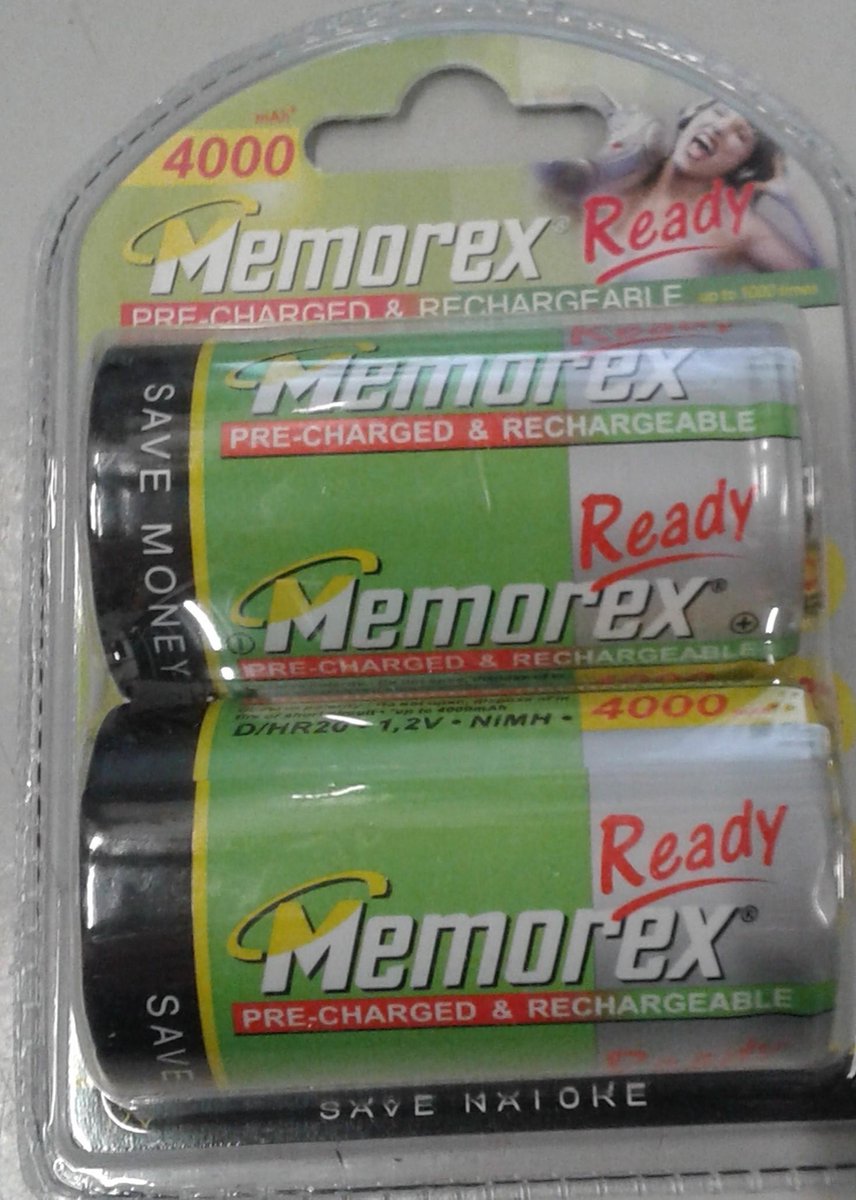 memorex oplaadbare batterij D cell
