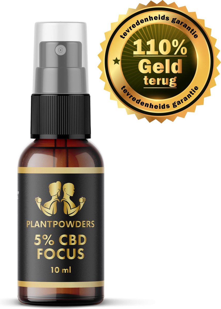 Plantpowders - CBD Olie - Full Spectrum - 5% CBD Focus - MCT Olie - Vegan - Supplementen - Spray - 10 ml