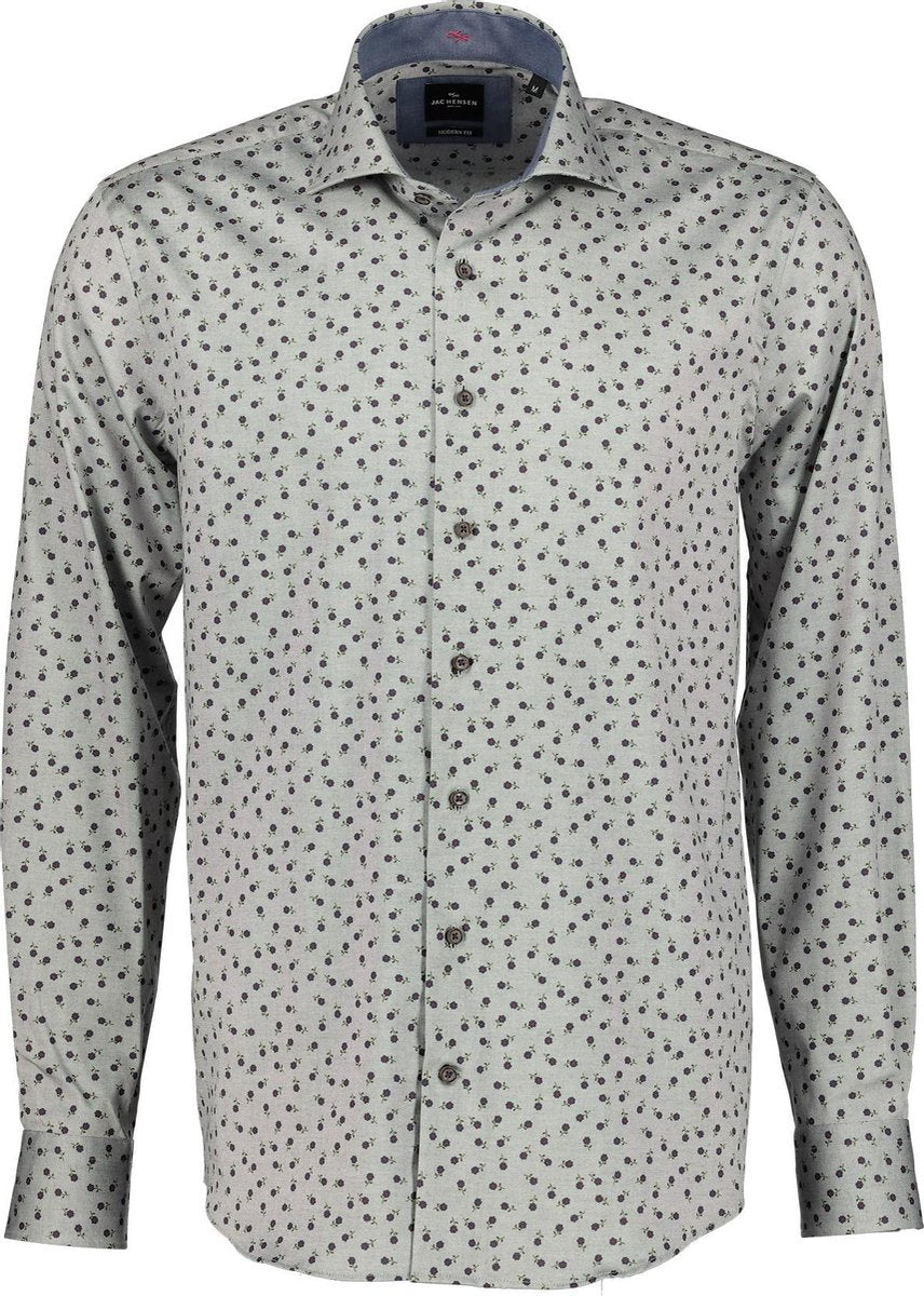 Jac Hensen Overhemd - Modern Fit - Grijs - 3XL Grote Maten
