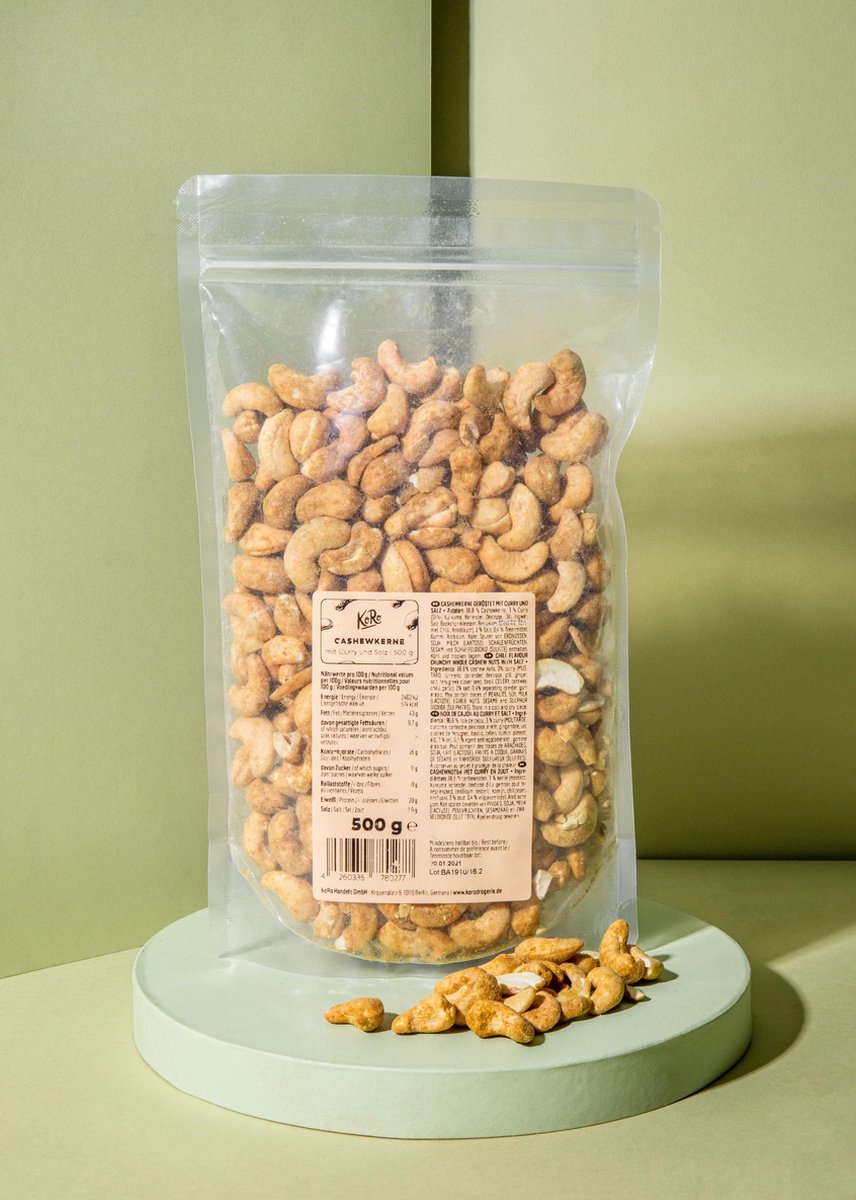 KoRo | Cashewnoten met curry smaak zonder smaakversterkers | 500 g
