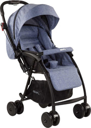 Kraft Power Pop-Up Wandelwagen | Marineblauw | Bidirectioneel gebruik | Volledig afsluitbaar zonnescherm met rits | Regenjas | 360 ° zwenkwielen | Draagvermogen tot 15 kg