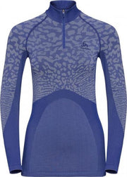 Odlo BL Top Neck LS Half-Zip Dames - Blauw - maat XL