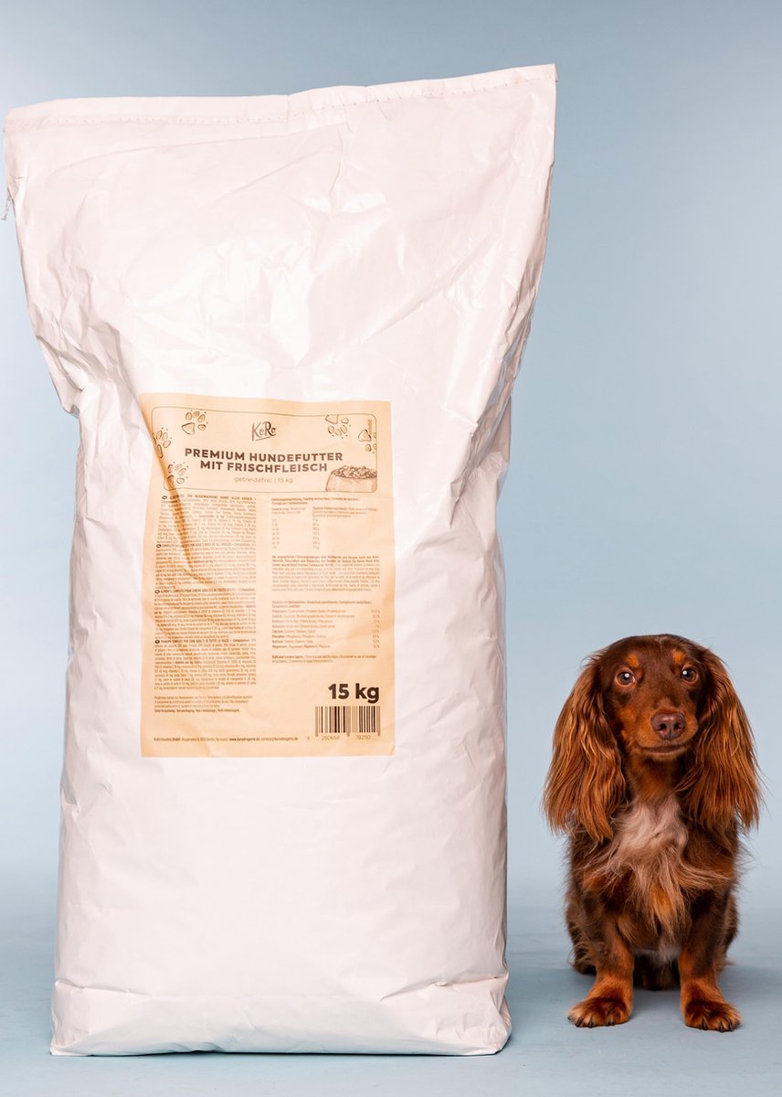 KoRo | Premium droogvoer voor honden zonder granen met vers vlees | 15 kg