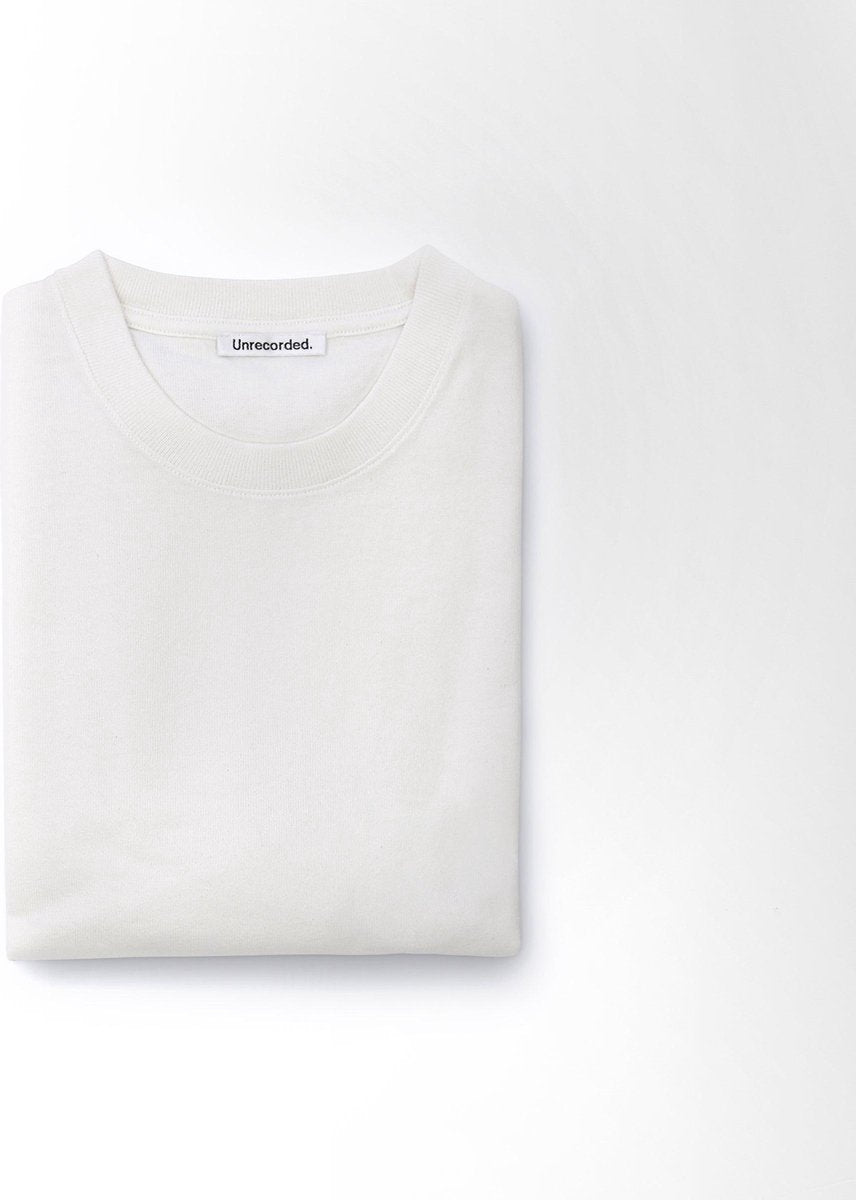 Unrecorded T-Shirt 220 GSM Off-White - Unisex - T-Shirts -  Wit - Size L - 100% Organic Cotton - Sustainable T-Shirts