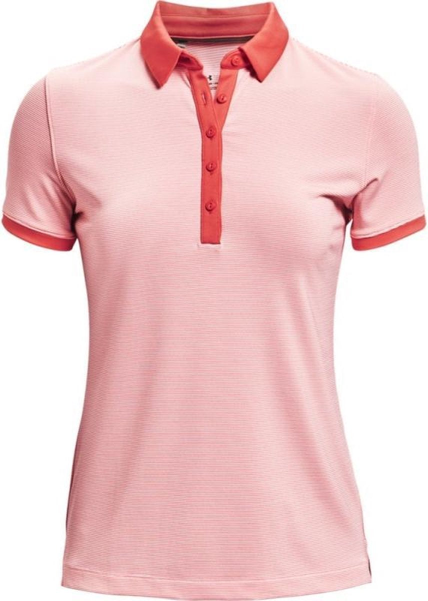 UA Zinger SS Novelty Polo-Beta Tint / Venom Red / Jet Gray maat: L    dames > golf kleding > tops > polo
