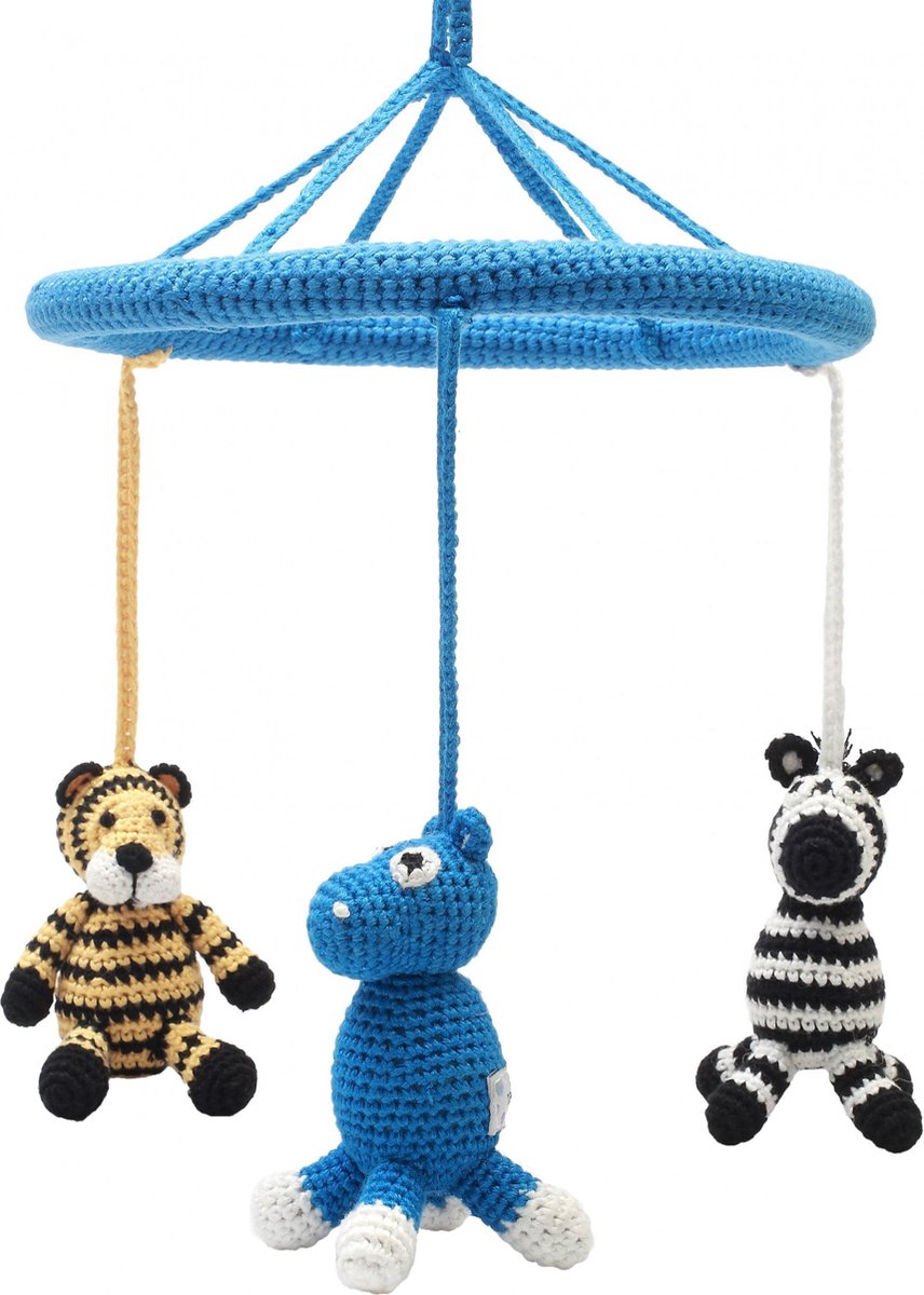 Naturezoo Mobiel Tijger/nijlpaard/zebra Gehaakt Junior 24 Cm