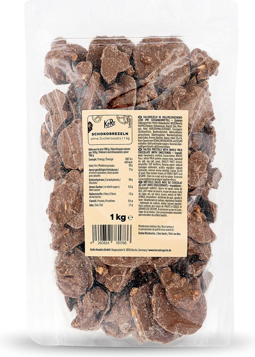 KoRo | Chocolade pretzels zonder toegevoegde suiker | 1 kg