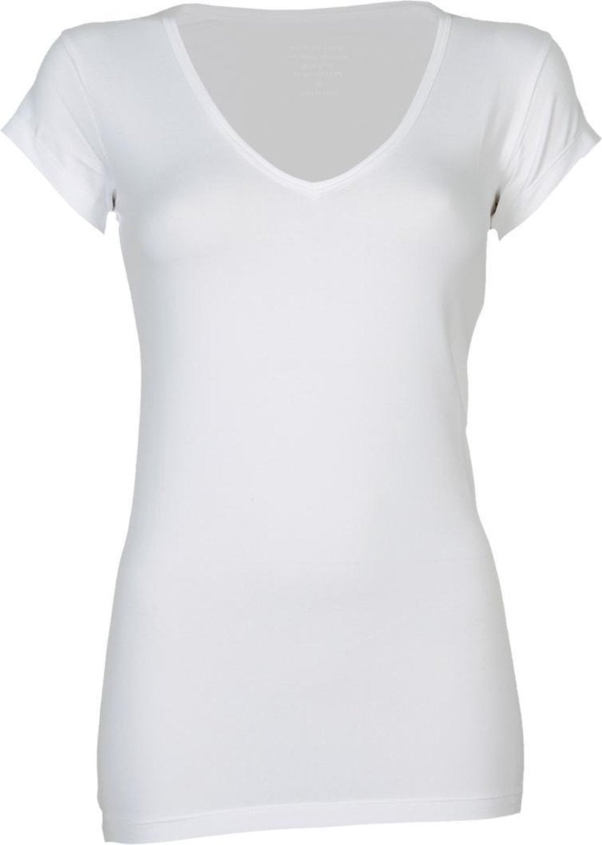 Dames T-shirt V-Neck - Wit  - CLAESEN'S M