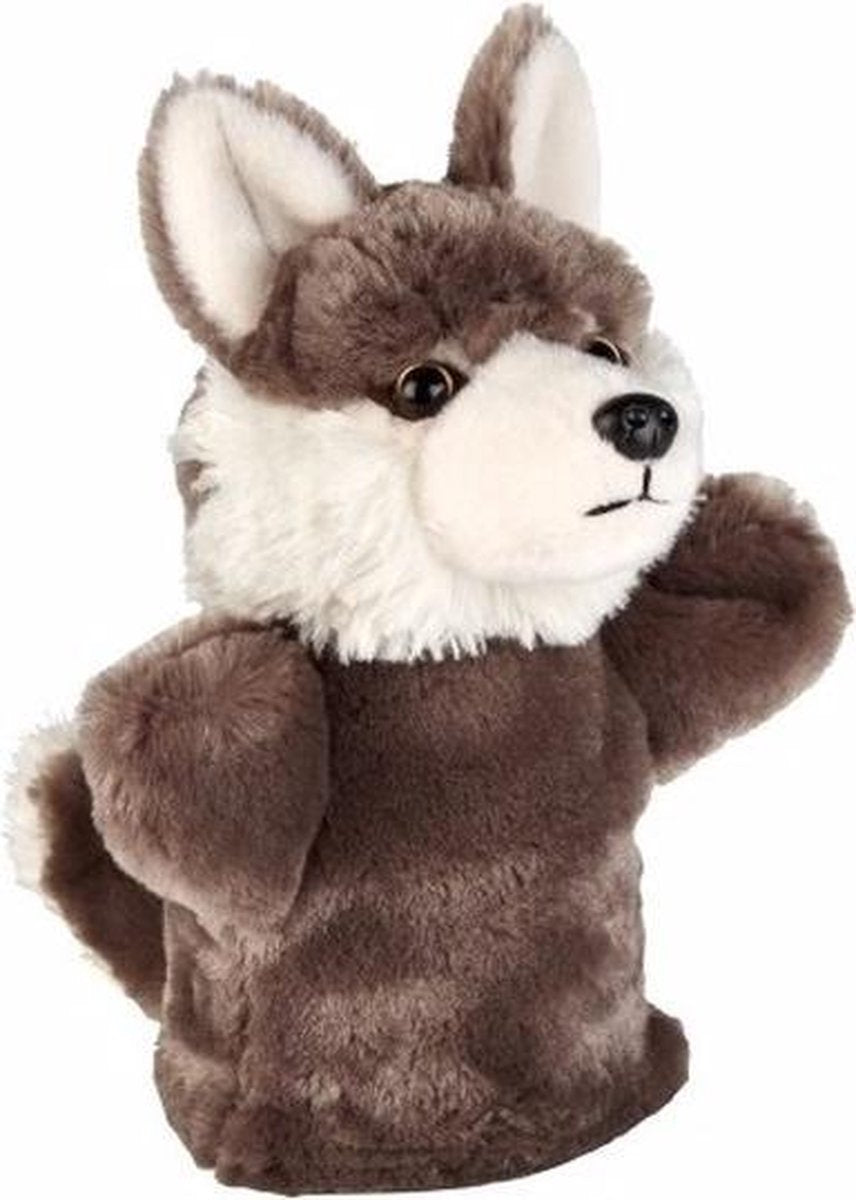 Pluche wolf handpop 26 cm