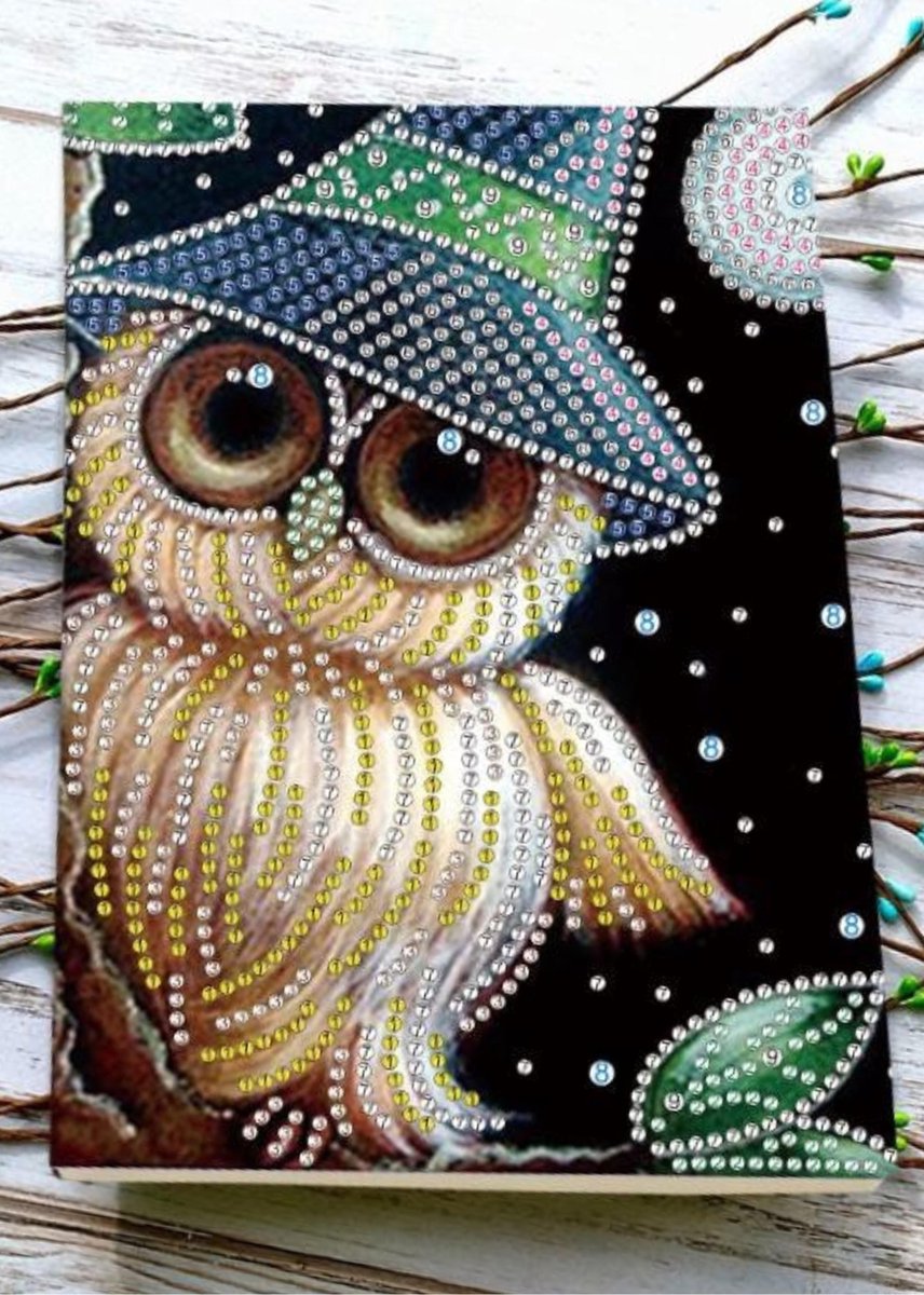 Diamond Painting Uil Notitieboekje - Dieren