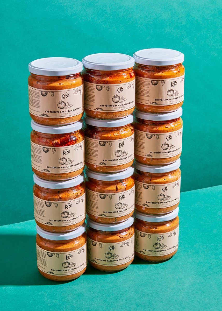KoRo | Biologische tomaten basilicum spread 12 x 400 g