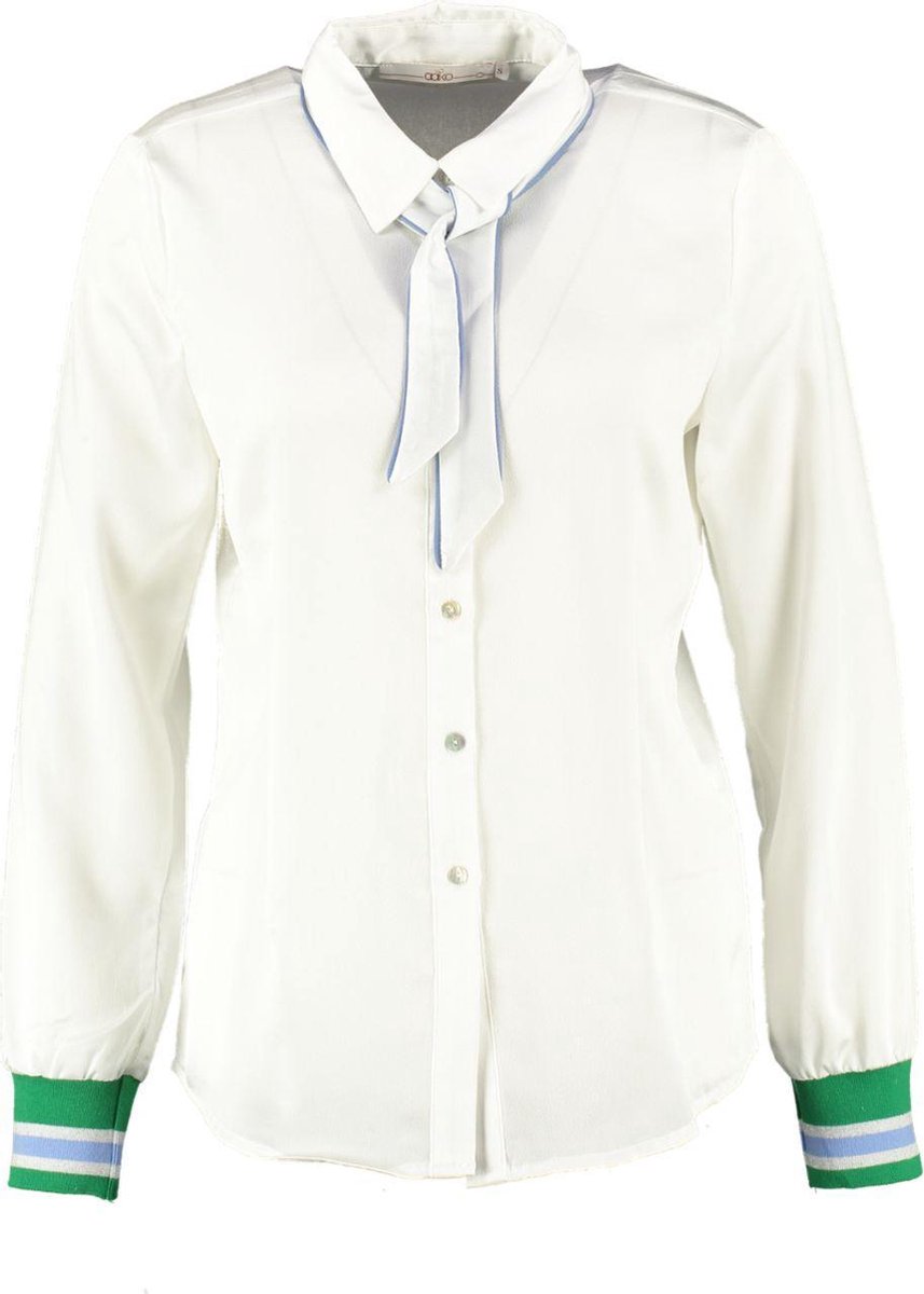 Aaiko off white glanzende blouse polyester - Maat L