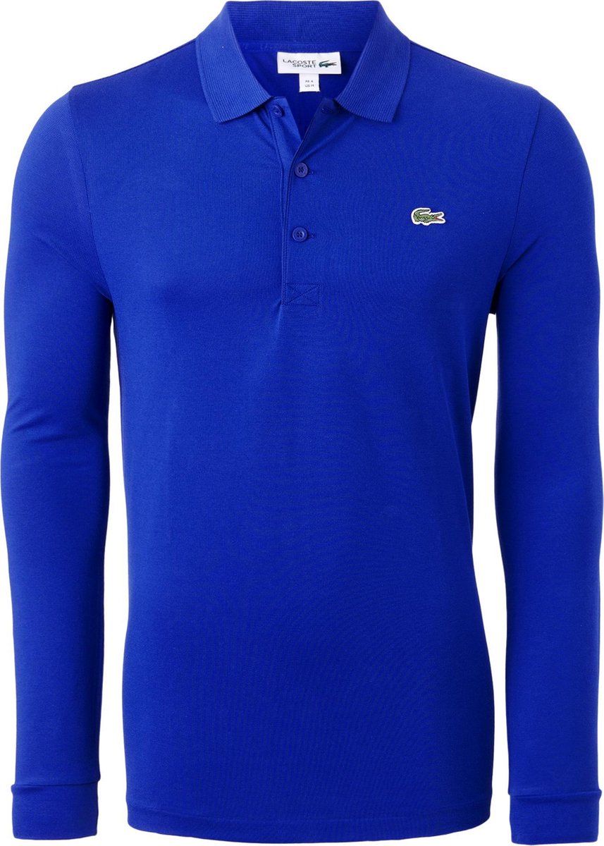 Lacoste Sport polo regular fit stretch - heren poloshirt lange mouwen - nachtblauw Cosmique -  Maat: 5XL
