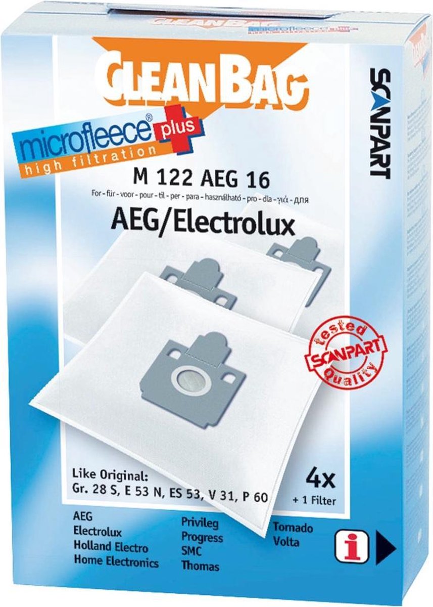 Scanpart - Stofzuigerzakken - Geschikt voor AEG | Electrolux - 4 stuks