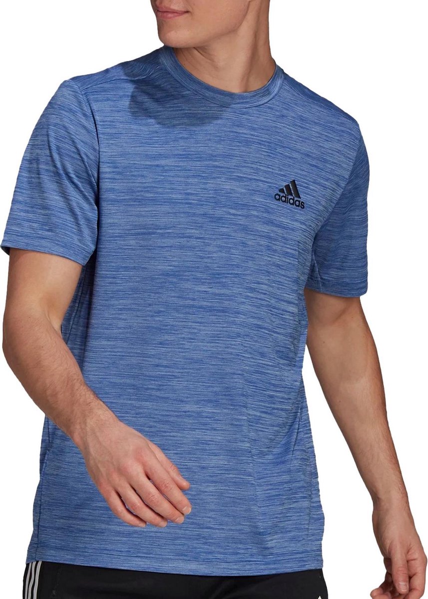 adidas Designed 2 Move  Sportshirt - Maat L  - Mannen - blauw/zwart