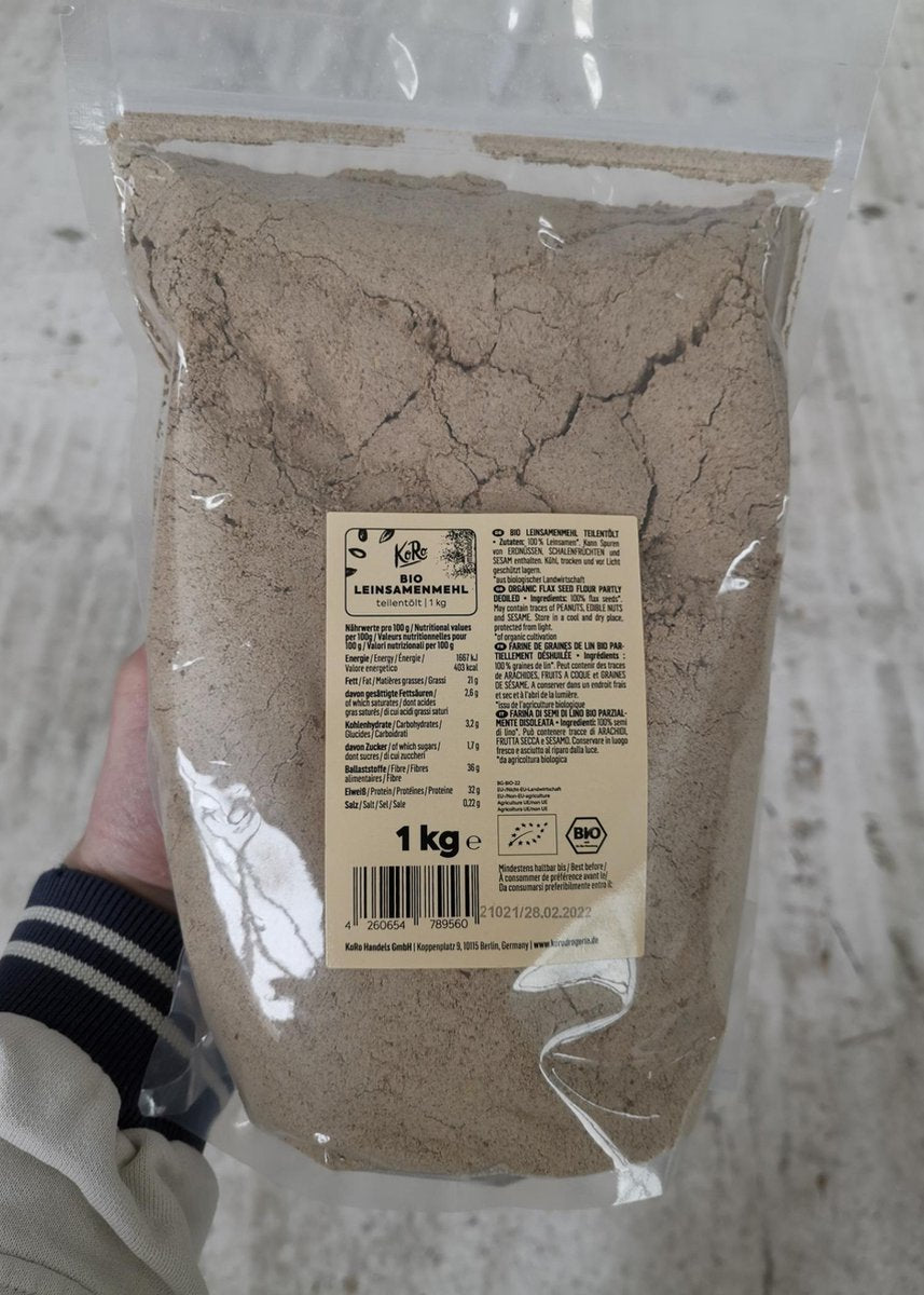 KoRo | Biologisch lijnzaadmeel gedeeltelijk geolied 6 x 1 kg