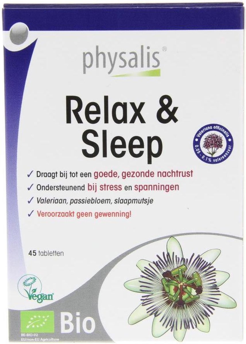Physalis Supplementen Relax & Sleep Tabletten Geestelijk Evenwicht 45Tabletten