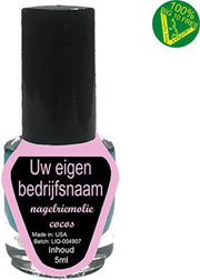 Nagelriemolie met eigen naam COCOS - (40 flesjes van 5ml) - white label - eigen merknaam - eigen bedrijfsnaam