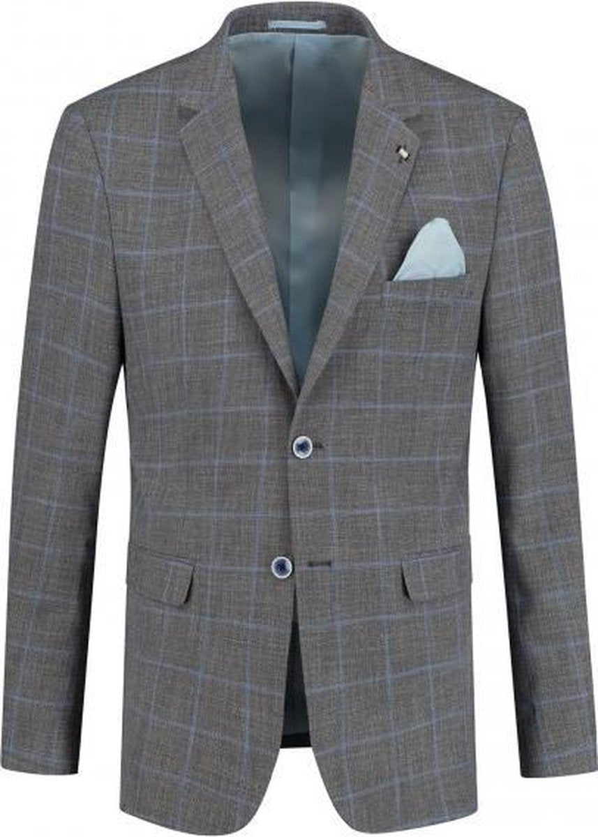 GENTS | Colbert Heren ruit grijs blauw 0145 Maat 54