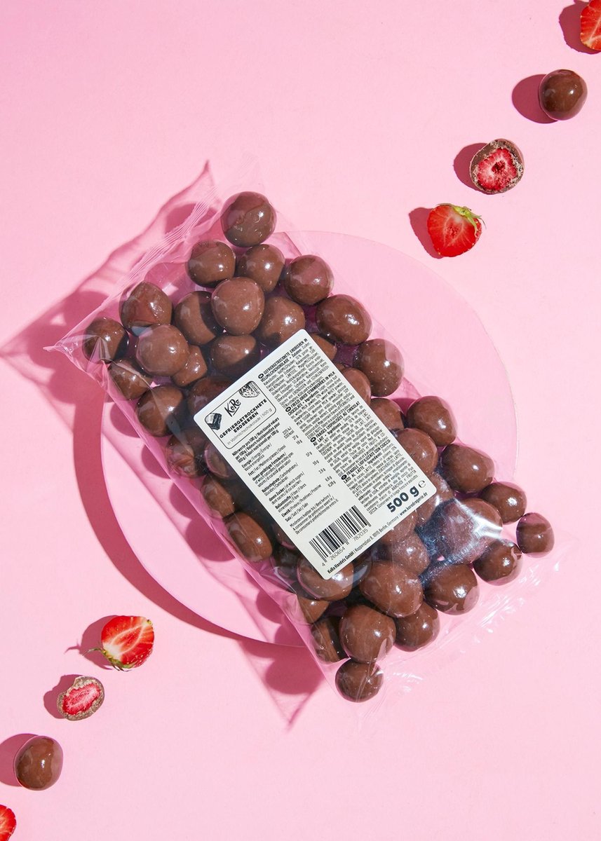 KoRo | Gevriesdroogde aardbeien bedekt met melkchocolade | 500 g