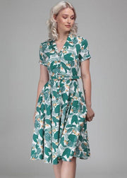 Collectif Caterina Bird Of Paradise 50's Swing Jurk Wit