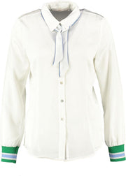 Aaiko off white glanzende blouse polyester - Maat M