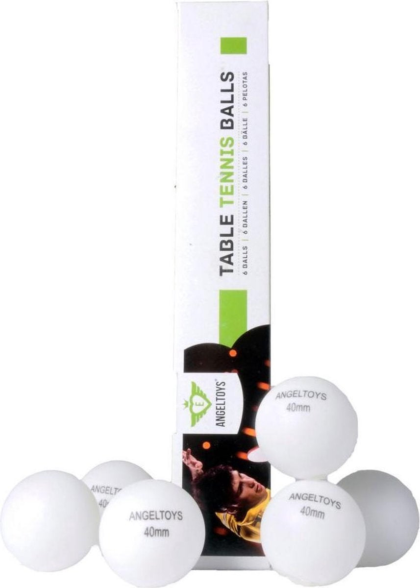 Angel Sports Tafeltennisballen Kunststof - 6 Stuks - Wit
