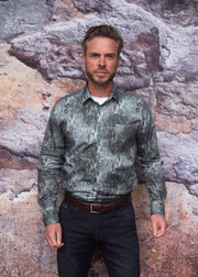 GCM Originals Overhemd/Blouse Groen met motief Maat 2XL Kingsize Boordmaat 45-46