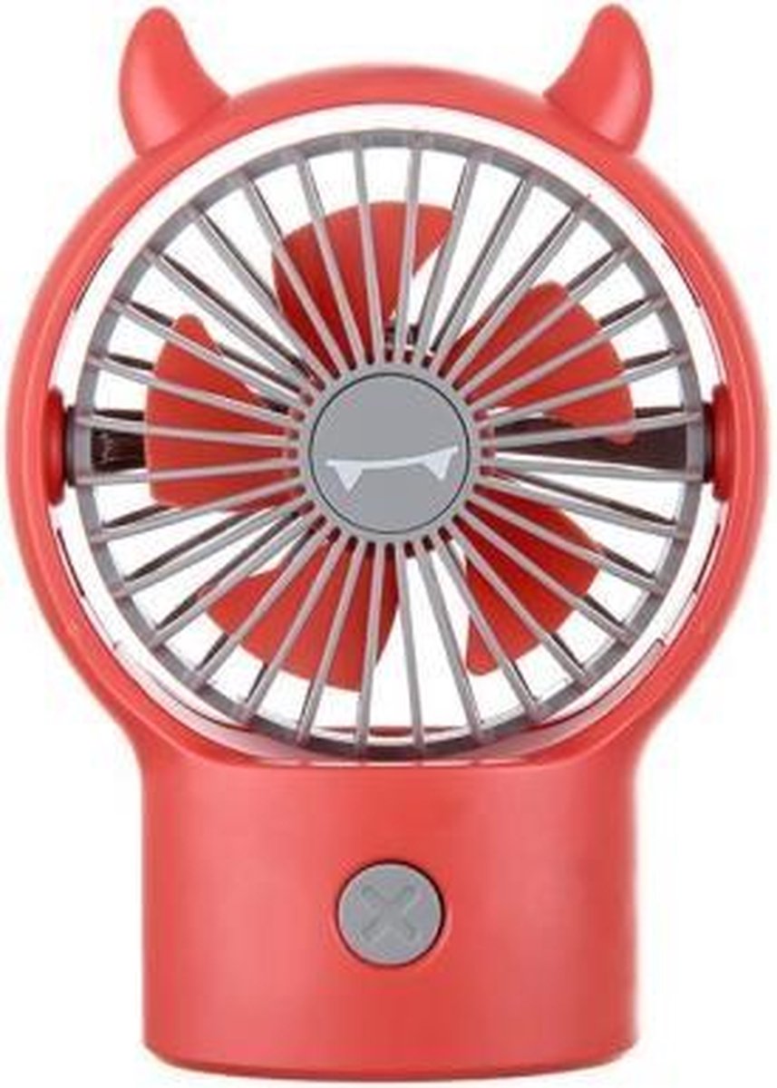 Desktop Miniventilator Sterke wind Draagbare handventilator (Small Devil Red)