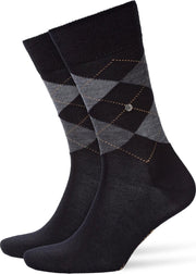 Burlington Edinburgh Herensokken - Zwart - Maat 40/46