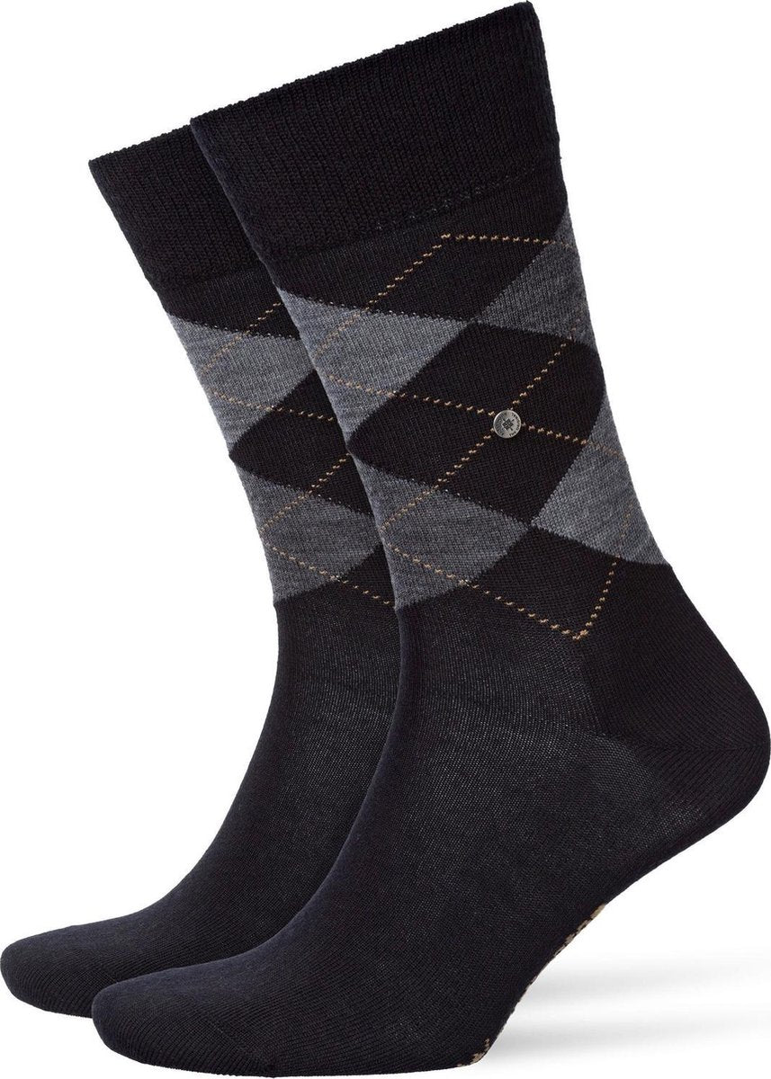 Burlington Edinburgh Herensokken - Zwart - Maat 40/46