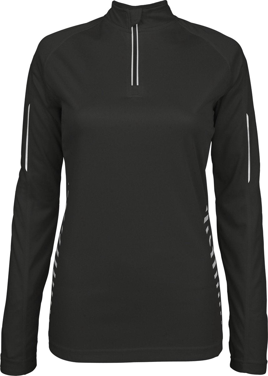 Damessportshirt - lange mouwen - zwart - maat S