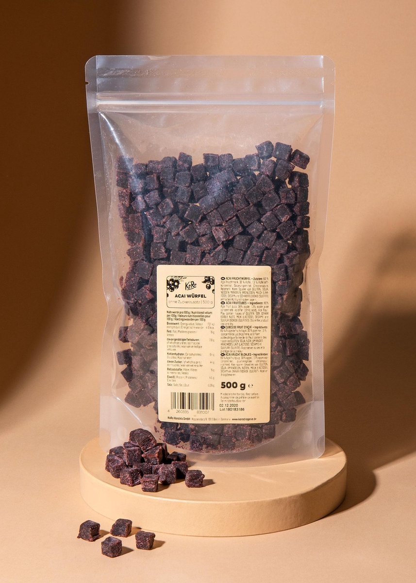 KoRo | Acai blokjes zonder toegevoegde suiker| 500 g