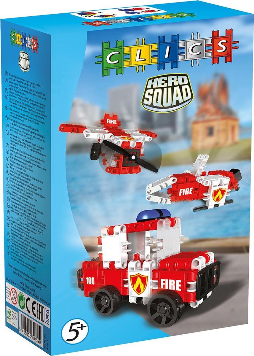 Clics Hero Squad Brandweer Brigade Box 3 In 1