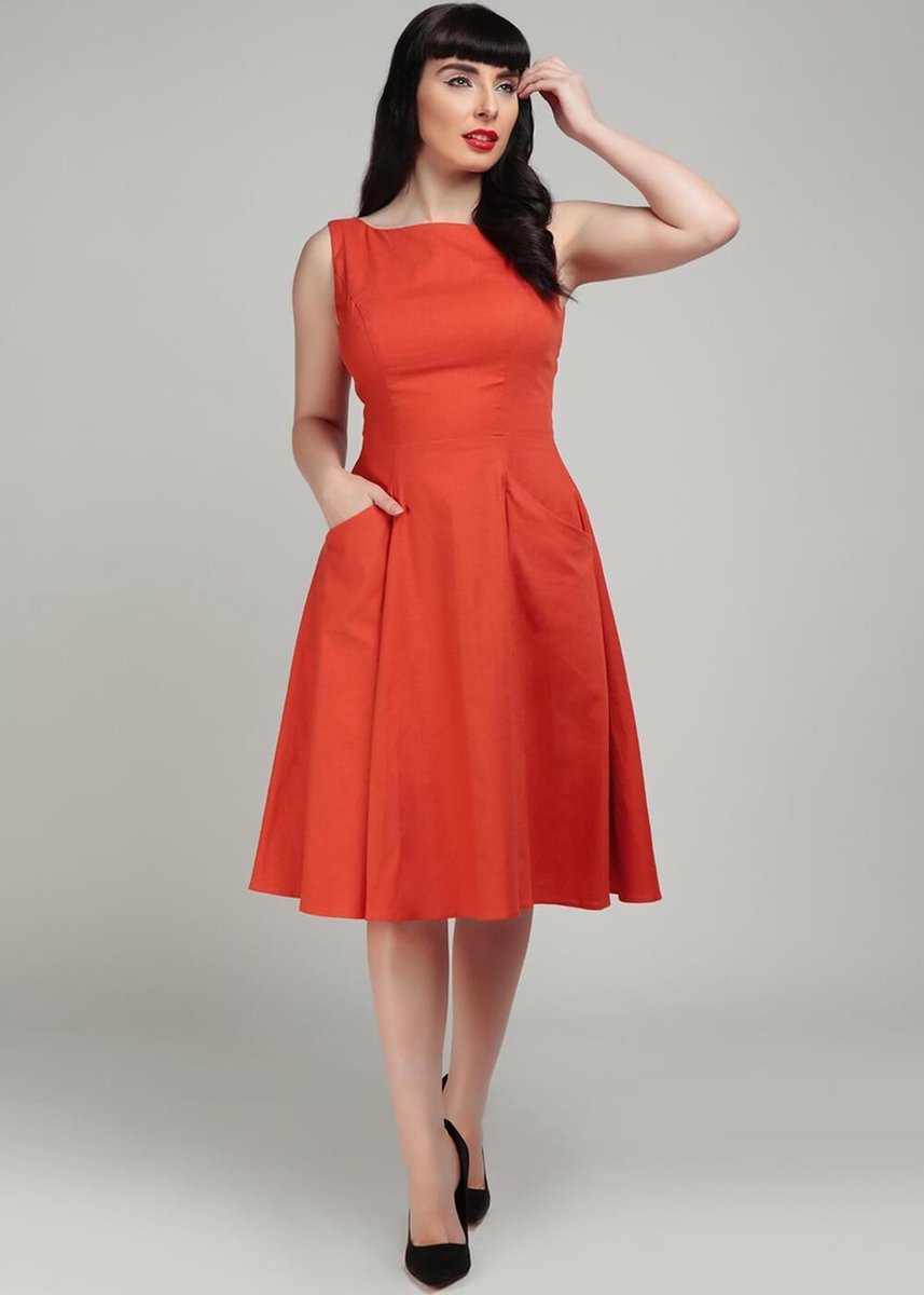Collectif Hepburn 50's Swing Jurk Oranje