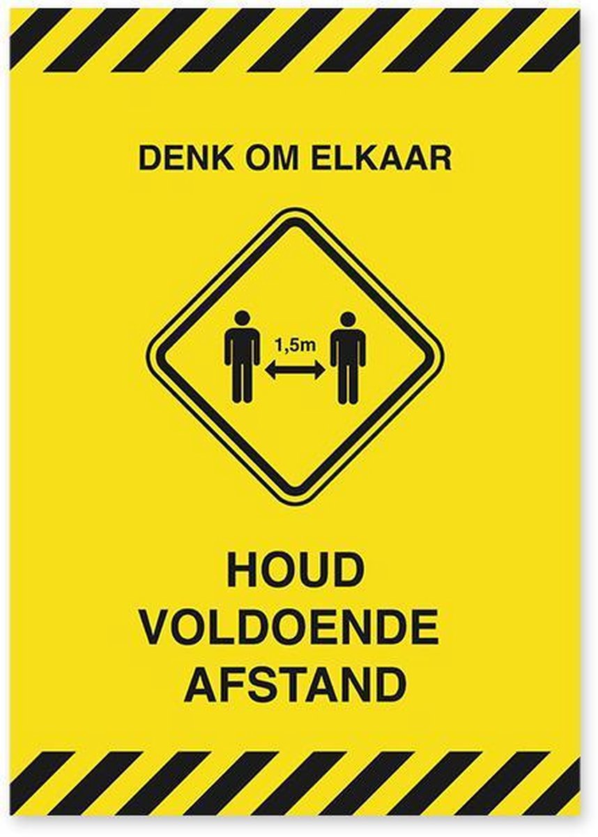 Corona raamsticker A2 “HOUD AFSTAND”