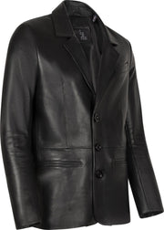 HYPE Leren Colbert - Heren Jas - Zwart - Maat 4XL