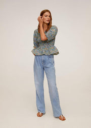 Gesmokte Top Met Print 67037675 37
