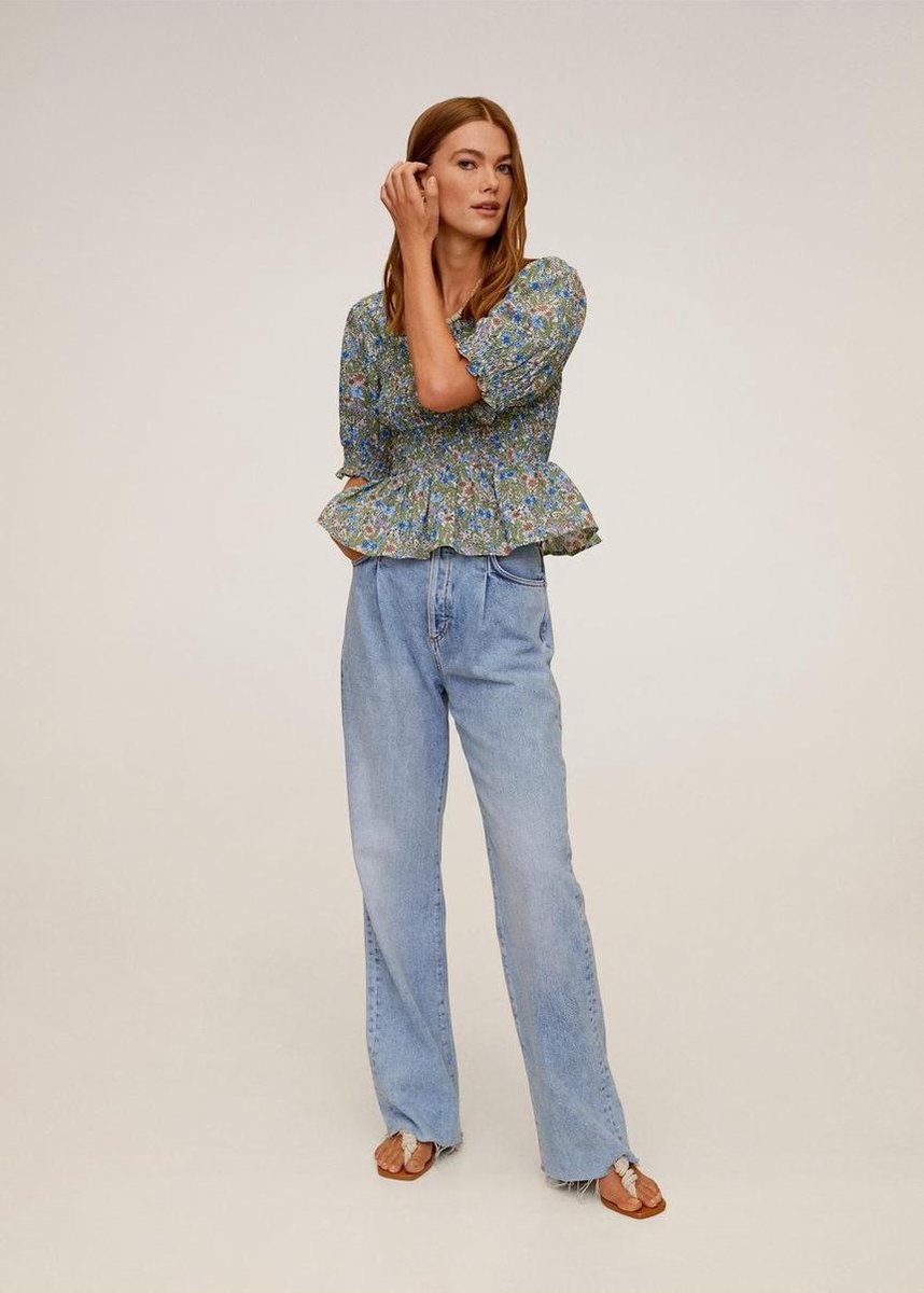Gesmokte Top Met Print 67037675 37
