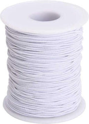 200 meter Elastisch Touw - 3 mm - Spandex (soft) - WIT - elastiek op rol