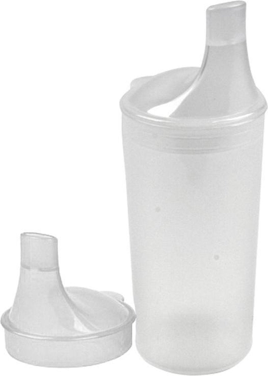 Beker met twee lange tuitdeksels