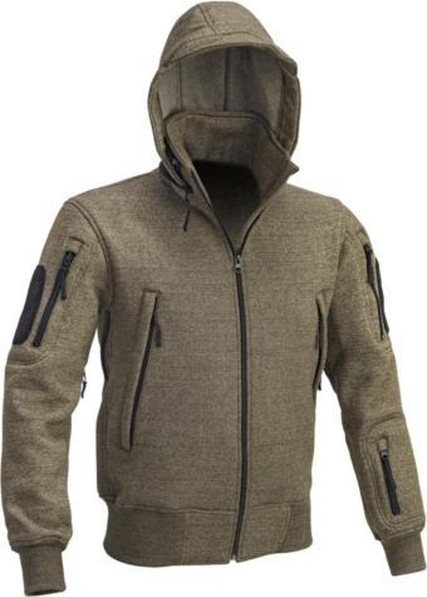 Defcon 5 heren sweater vest jack Tactical met capuchon - Groen - XL
