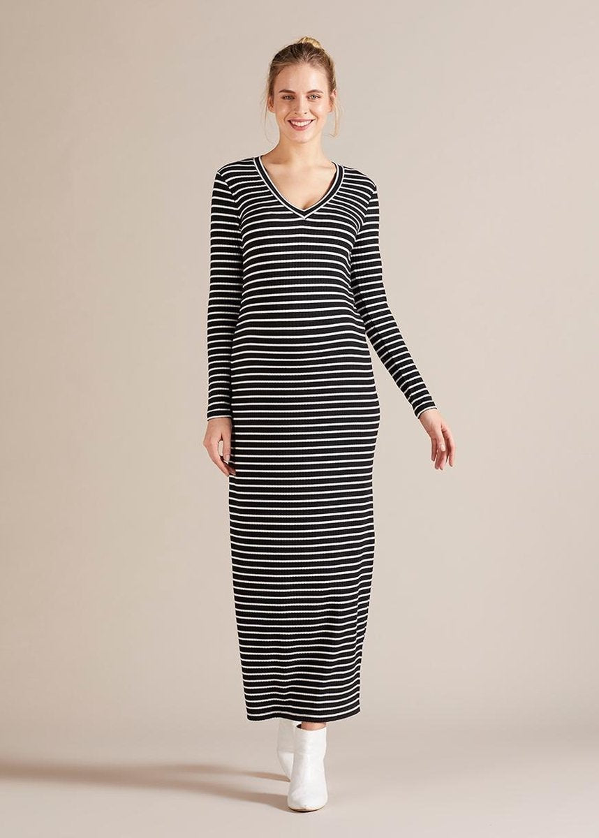 Dress Florantina - Black-White stripe (099)